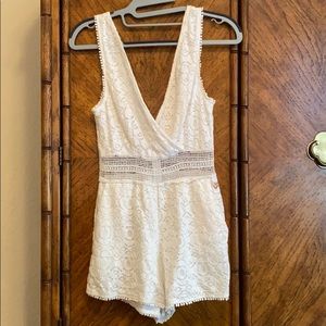 White Kendall & Kylie Small lace romper